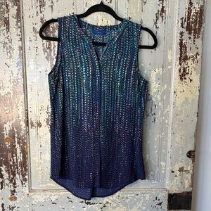 Apt. 9 Blue and Purple Sleeveless Blouse